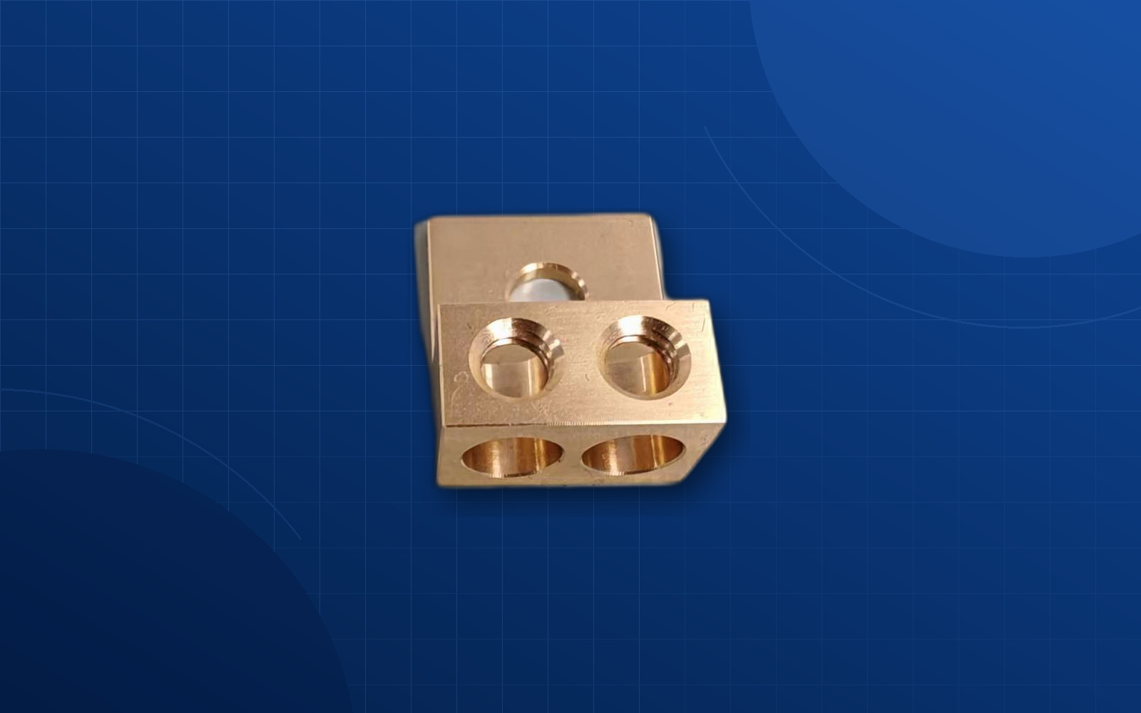 Deep blue background automated assembly CNC component