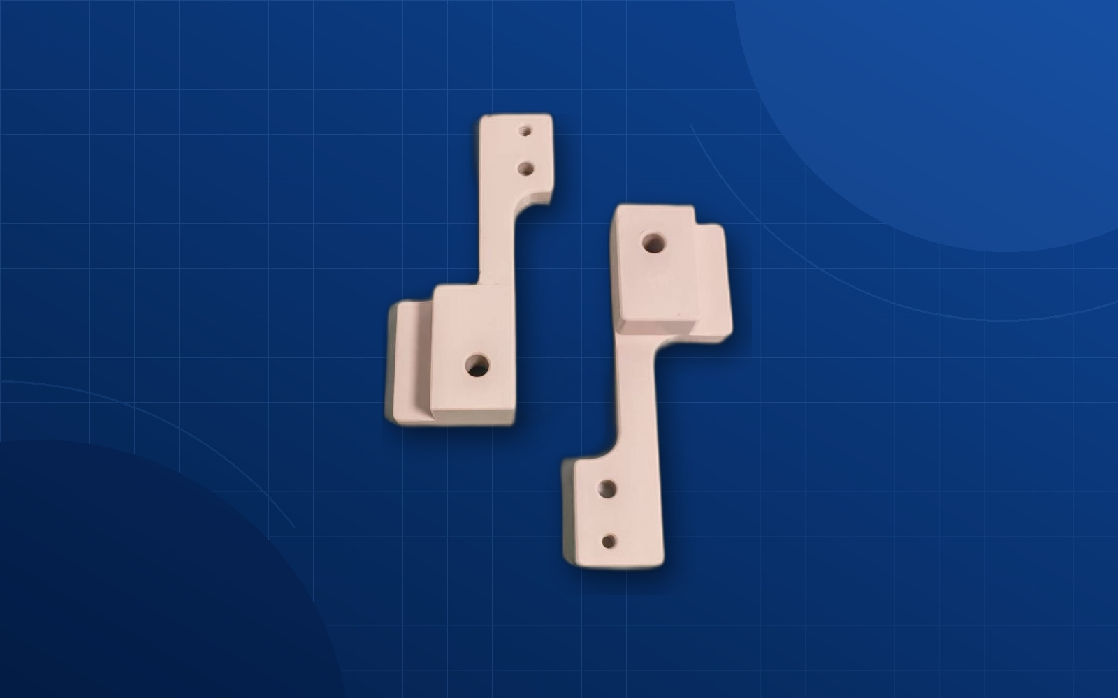 Deep blue background power equipment machined part