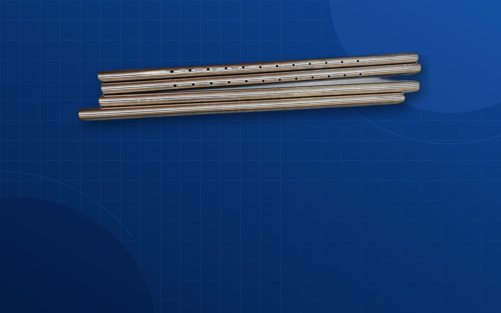 Deep blue background energy application CNC component